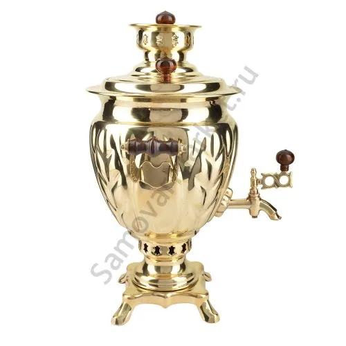 Самовар на дровах 3 литра формы «Жёлудь», золотой, категория «Люкс» Самовар на дровах 3 литра формы «Жёлудь», золотой, категория «Люкс»