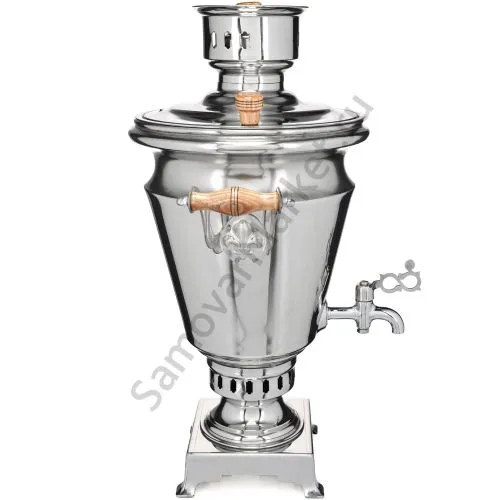 Самовар на дровах 5 литров формы «Рюмка», нержавеющая сталь, серебристый Самовар на дровах 5 литров формы «Рюмка», нержавеющая сталь, серебристый