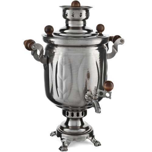 Самовар на дровах 5 литров формы «Банка с листьями», категория «Дачный» Самовар на дровах 5 литров формы «Банка с листьями», категория «Дачный»