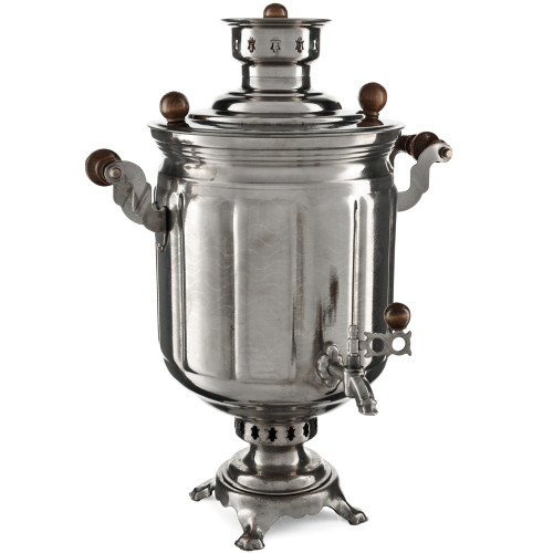 Самовар на дровах 8 литров формы «Банка гранная», серебристый, категория «Дачный» Самовар на дровах 8 литров формы «Банка гранная», серебристый, категория «Дачный»