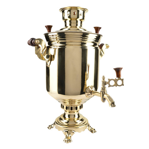 Самовар на дровах 5 литров формы «Банка с вибронакаткой», золотой, категория «Люкс» Самовар на дровах 5 литров формы «Банка с вибронакаткой», золотой, категория «Люкс»
