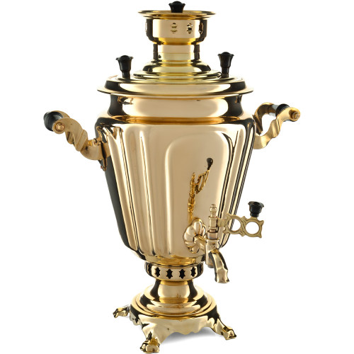 Самовар на дровах 5 литров формы «Рюмка гранная», золотой, категория «Дачный» Самовар на дровах 5 литров формы «Рюмка гранная», золотой, категория «Дачный»