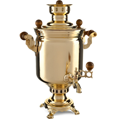 Самовар на дровах 5 литров формы «Банка с вибронакаткой», золотой, категория «Дачный» Самовар на дровах 5 литров формы «Банка с вибронакаткой», золотой, категория «Дачный»