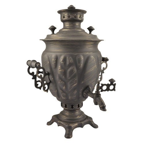 Самовар на дровах 3 литра формы «Жёлудь» золотые нити в патине, категория «Эксклюзив» Самовар на дровах 3 литра формы «Жёлудь» золотые нити в патине, категория «Эксклюзив»