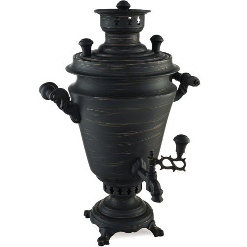 Самовар на дровах 5 литров формы «Рюмка», золотые нити в патине, литьё, категория «Эксклюзив» Самовар на дровах 5 литров формы «Рюмка», золотые нити в патине, литьё, категория «Эксклюзив»