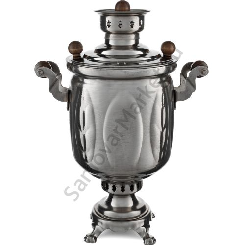 Самовар на дровах 5 литров формы «Банка с листьями», категория «Дачный» Самовар на дровах 5 литров формы «Банка с листьями», категория «Дачный»