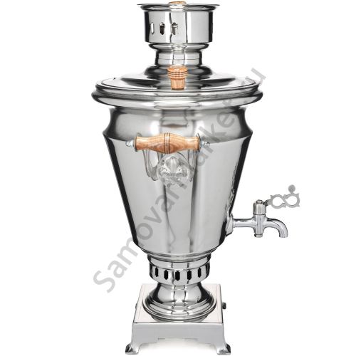 Самовар на дровах 5 литров формы «Рюмка», нержавеющая сталь, серебристый Самовар на дровах 5 литров формы «Рюмка», нержавеющая сталь, серебристый