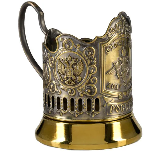 Подстаканник латунный «Отечество, Долг, Честь» Подстаканник латунный «Отечество, Долг, Честь»