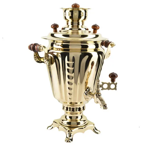 Самовар на дровах 2,8 литра формы «Рюмка», золотой, категория «Люкс» Самовар на дровах 2,8 литра формы «Рюмка», золотой, категория «Люкс»