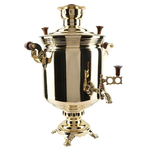 Самовар на дровах 7 литров формы «Банка с вибронакаткой», золотой, категория «Люкс» Самовар на дровах 7 литров формы «Банка с вибронакаткой», золотой, категория «Люкс»