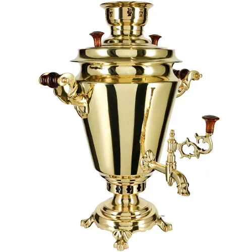 Самовар на дровах 5 литров формы «Рюмка», золотой, категория «Люкс» Самовар на дровах 5 литров формы «Рюмка», золотой, категория «Люкс»