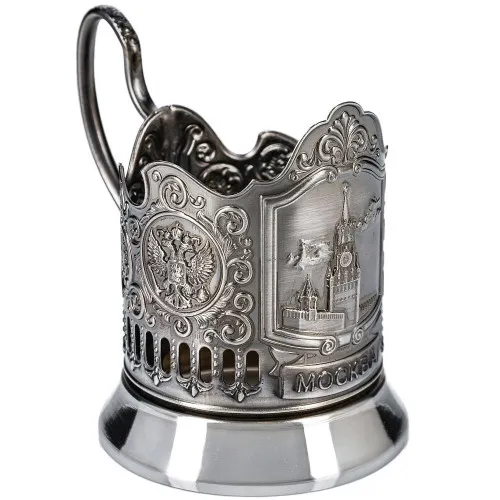 Подстаканник никелированный с чернью «Спасская башня» Подстаканник никелированный с чернью «Спасская башня»