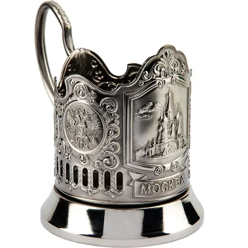 Подстаканник никелированный с чернью «Храм Василия Блаженного» Подстаканник никелированный с чернью «Храм Василия Блаженного»
