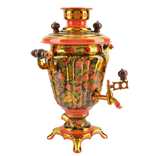 Самовар электрический 3 литра с художественной росписью «Клубника в зелени №2» формы «Рюмка» Самовар электрический 3 литра с художественной росписью «Клубника в зелени №2» формы «Рюмка»