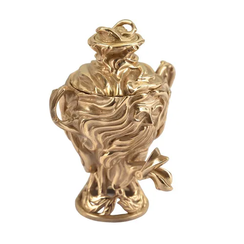 Самовар сувенирный формы «Ваза Леший», литой, золотой Самовар сувенирный формы «Ваза Леший», литой, золотой